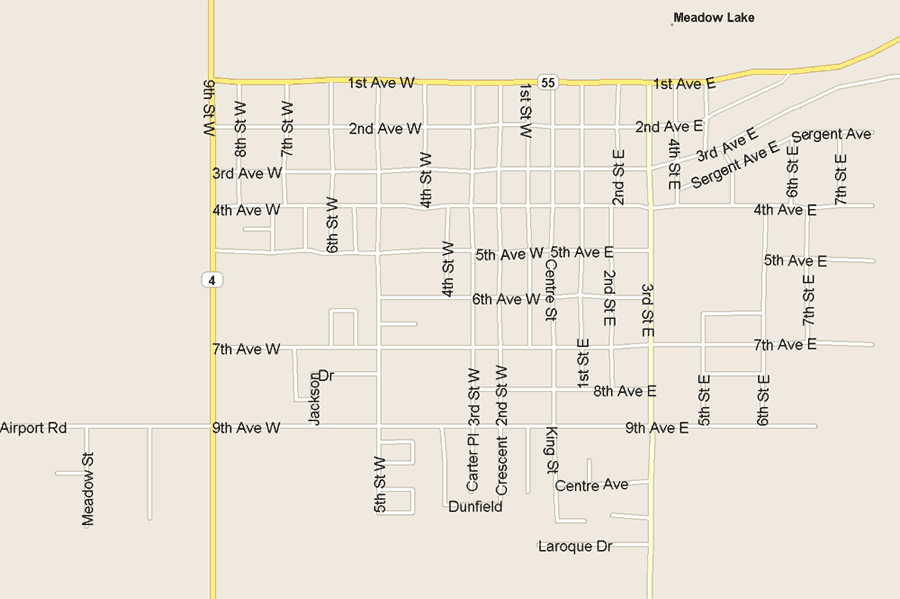 Meadow Lake Map, Saskatchewan - Listings Canada