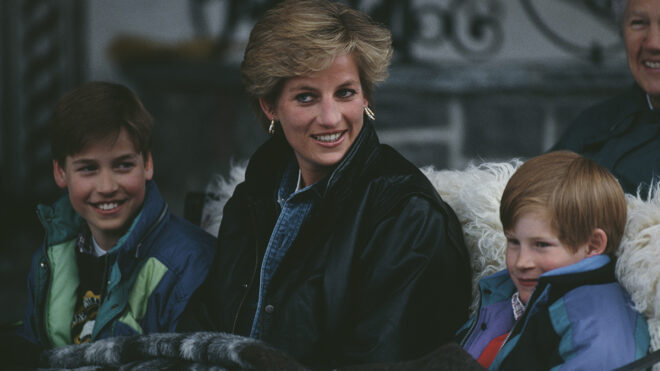 Princess Diana and young Princes William and Harry