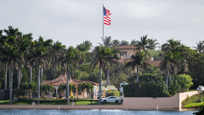 A U.S. flag flies at Mar-a-Lago, the home of President-elect Donald Trump, on Dec.16, 2024, in Palm Beach, Florida. (Roberto Schmidt/AFP/Getty Images/TNS)