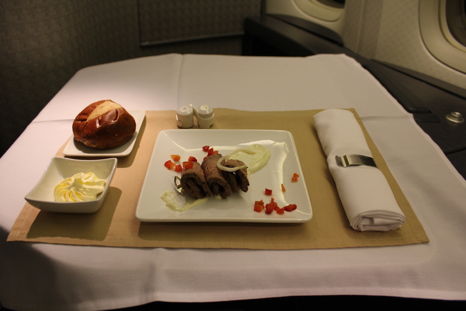 a plate of food on a table