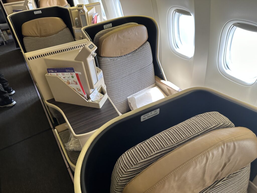 a row of seats on an airplane