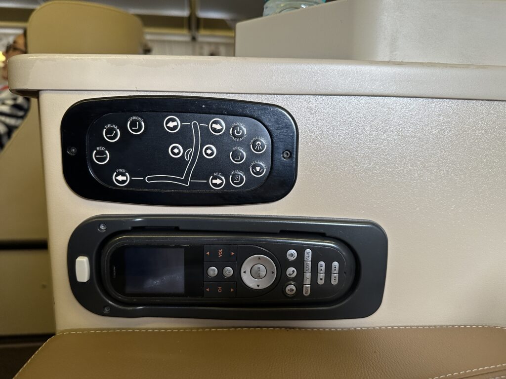 a black and white device with buttons