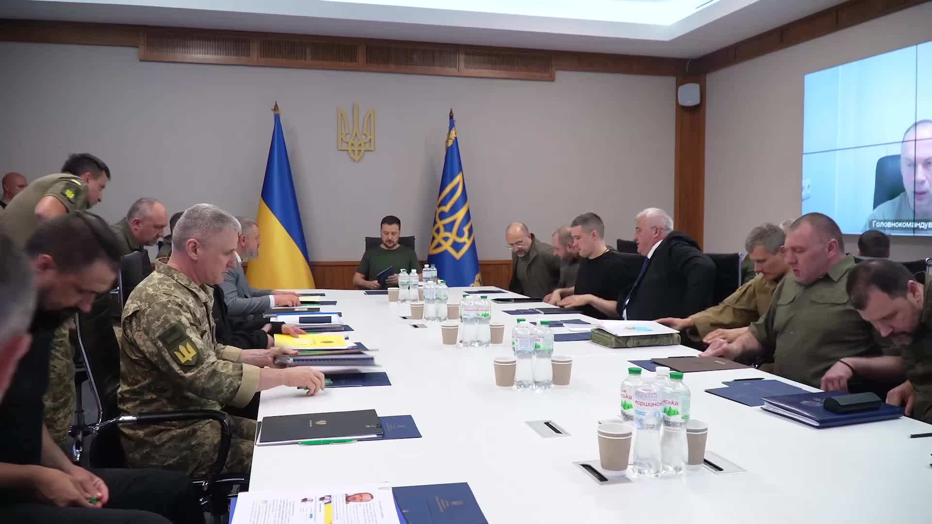 President Zelenskyy convened meeting of high military command: “reports from Oleksandr Syrskyi regarding the situation in all key directions: the south, Kurakhove, Pokrovsk, Toretsk, Chasiv Yar, Luhansk region and Kharkiv region. And with regard to our defensive actions in the directions from where Russia launched strikes on Ukrainian territory”