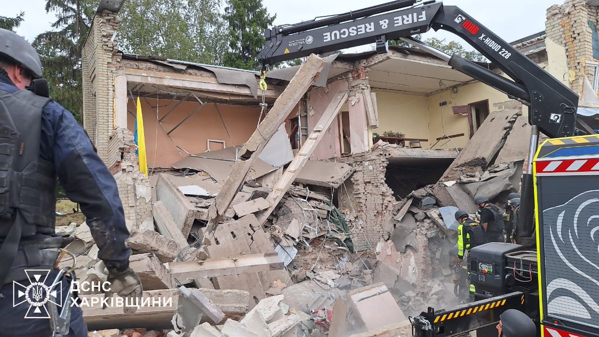 One body was extracted from the rubble of building of village council, destroyed in a Russian airstrike in Kozacha Lopan of Kharkiv region