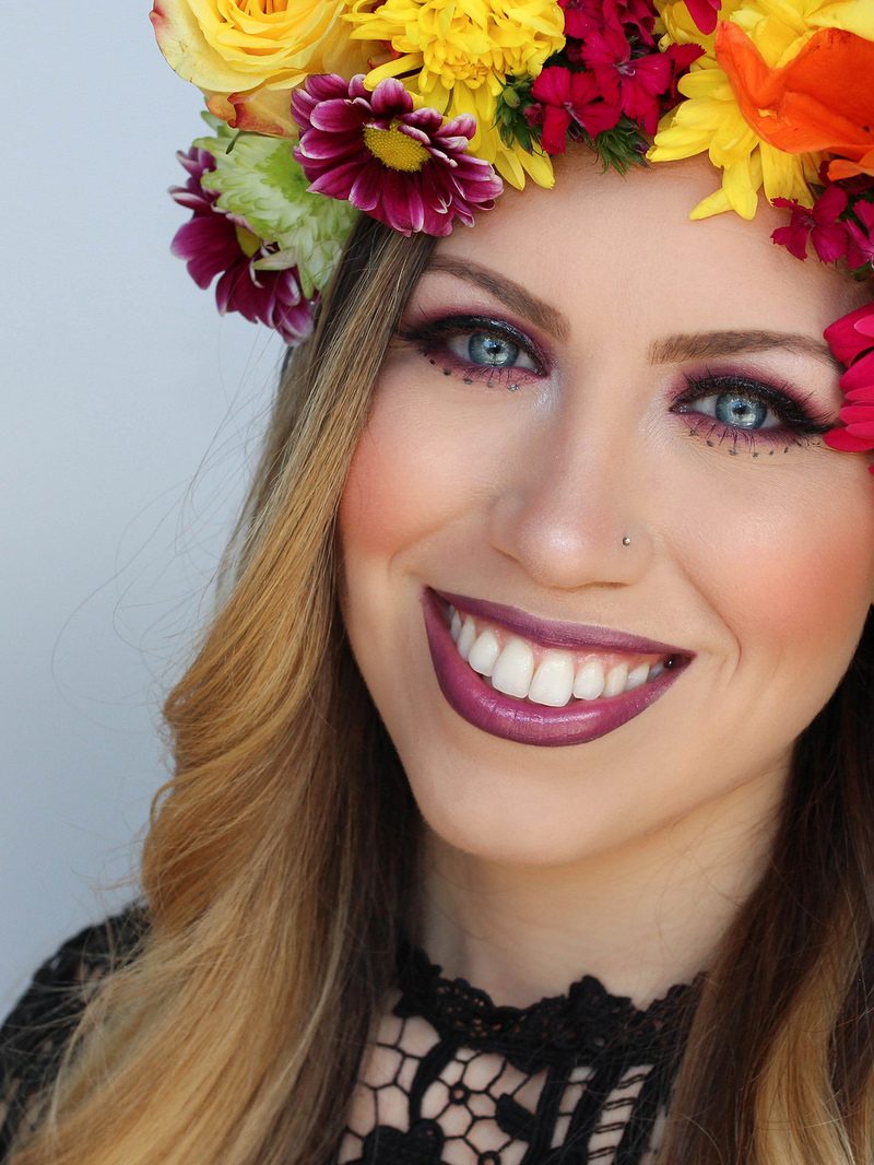 Colorful Festival Style Makeup Tutorial Flower Crown Coachella