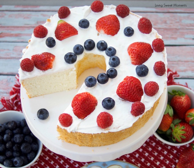 This delicious Sugar Free Angel Food Cake recipe is super easy to make, low carb, and perfect for diabetics. An incredible sugar free dessert.