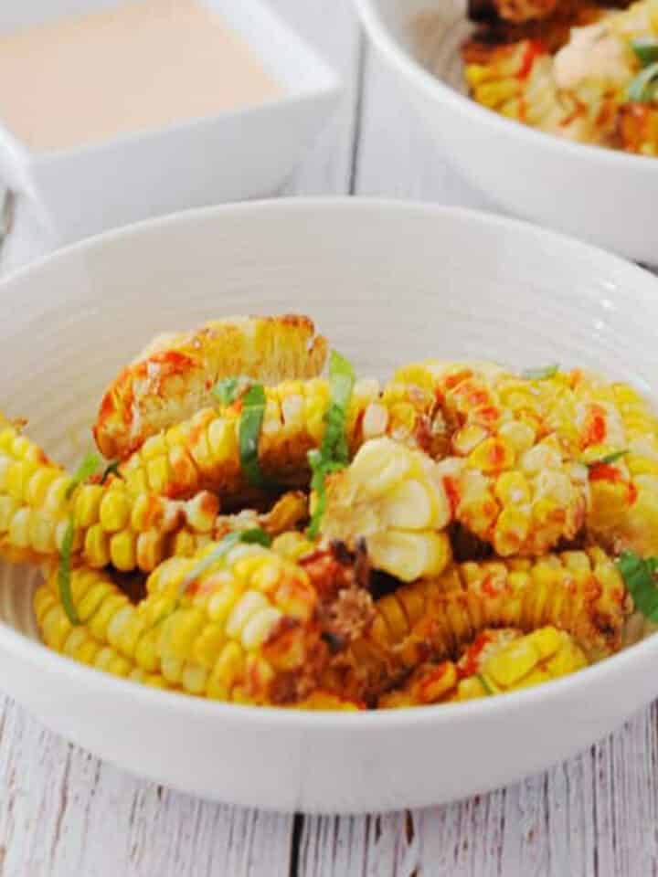 Air Fryer Corn Ribs on plate