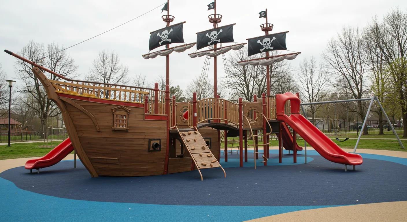 Pirate Ship Park Fun Playground Facilities in Kankakee Valley