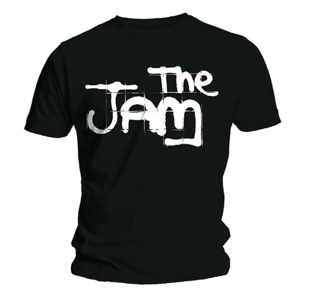 Black I Logo - Official T Shirt THE JAM Black SPRAY LOGO Classic All Sizes