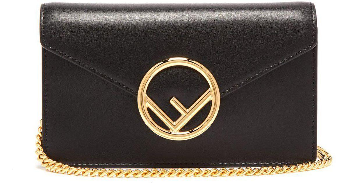 Black I Logo - Lyst - Fendi Kan I Logo Leather Belt Bag in Black