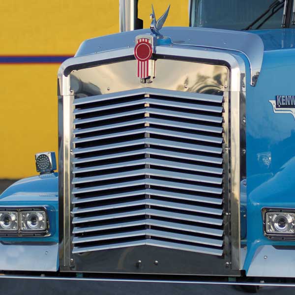 Kenworth Grill Logo - Kenworth W900L Angled Louvered Grill Bars | Iowa80.com