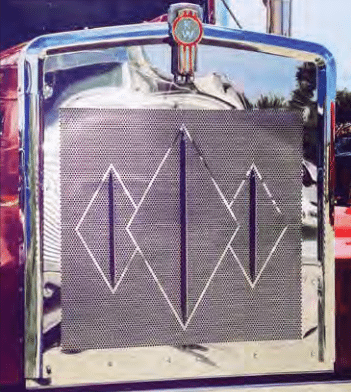 Kenworth Grill Logo - Kenworth W900 Triple Diamond Punch Grill Insert - Jack's Chrome Shop