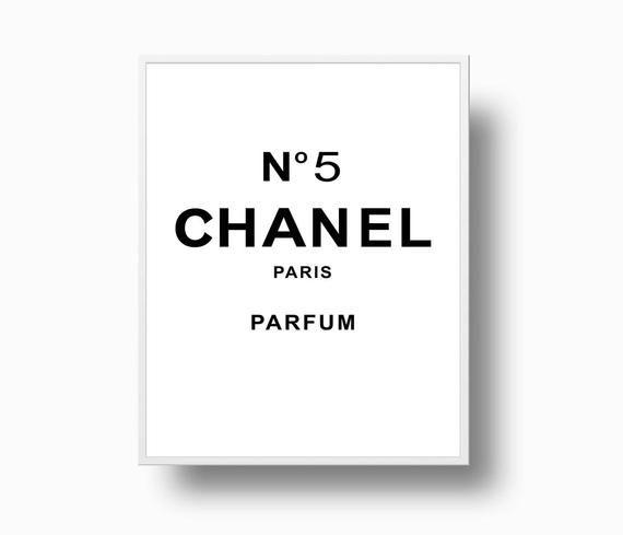 Chanel Number 5 Logo - Chanel No 5 print Chanel Logo Coco Chanel poster Coco | Etsy