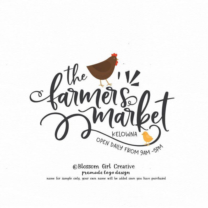 Chick Logo - chicken logo poultry logo farm logo market logo barn logo chick logo food  blog logo farmers logo pre made logo rustic logo premade logo