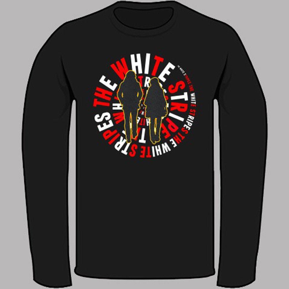 The White Stripes Logo - The White Stripes *Logo Rock Music Duo Black Long Sleeve T Shirt ...