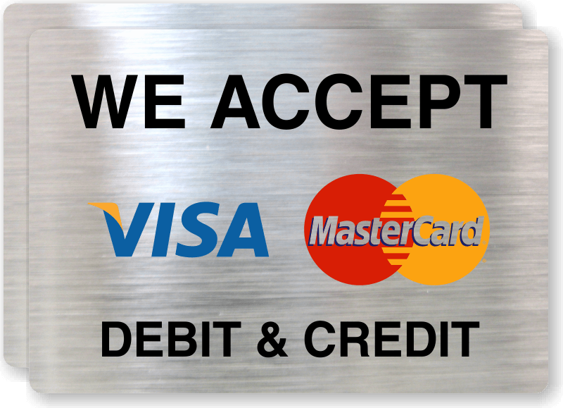 Printable Visa MasterCard Discover Logo - Credit Card Signs - Credit and Debit Cards Accepted