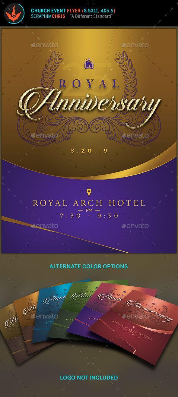 Purple and Gold Church Logo - Royal Gold Anniversary Church Flyer Template | Flyer Design | Flyer ...