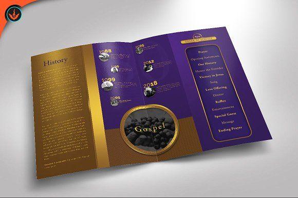 Purple and Gold Church Logo - Gold and Violet Church Anniversary ~ Brochure Templates ~ Creative ...