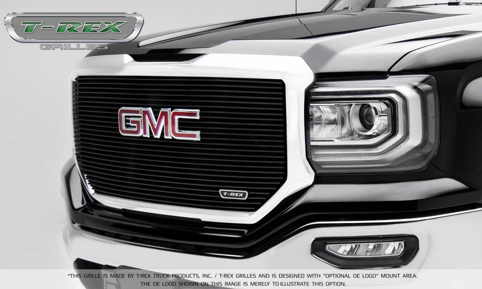 Black GMC Logo - GMC Sierra 1500 Laser Billet Main Grille w/ Logo Cutout - Insert ...