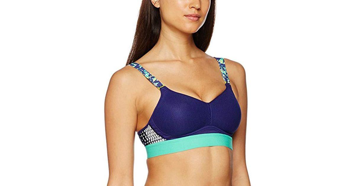 Blue P Sports Logo - Triumph Triaction Hybrid Lite P Non-wired Sports Bra in Blue - Lyst