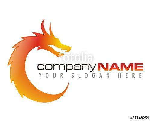 Fire Dragon Logo - dragon fire flame burn image logo vector