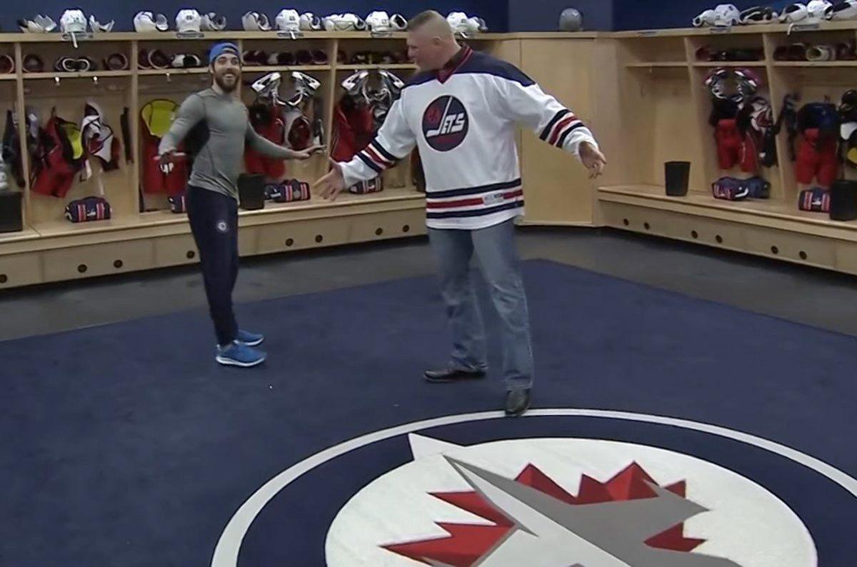 Winnipeg Jets Team Logo - SEE IT: Brock Lesnar breaks Winnipeg Jets team rule of not walking ...