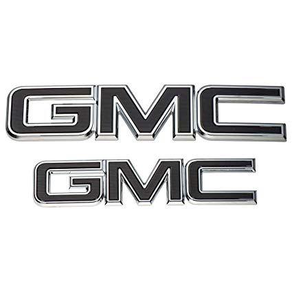 Black GMC Logo - Amazon.com: GM 84395038 Front and Rear Black Emblem Package GMC ...