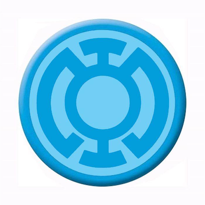 Green Lantern Symbol Logo - Green Lantern Blue Lantern Symbol Button