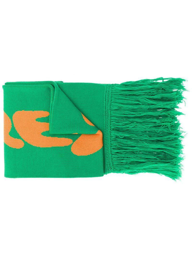 Green O Logo - Off-White C/O Virgil Abloh Logo Intarsia Scarf in Green for Men - Lyst