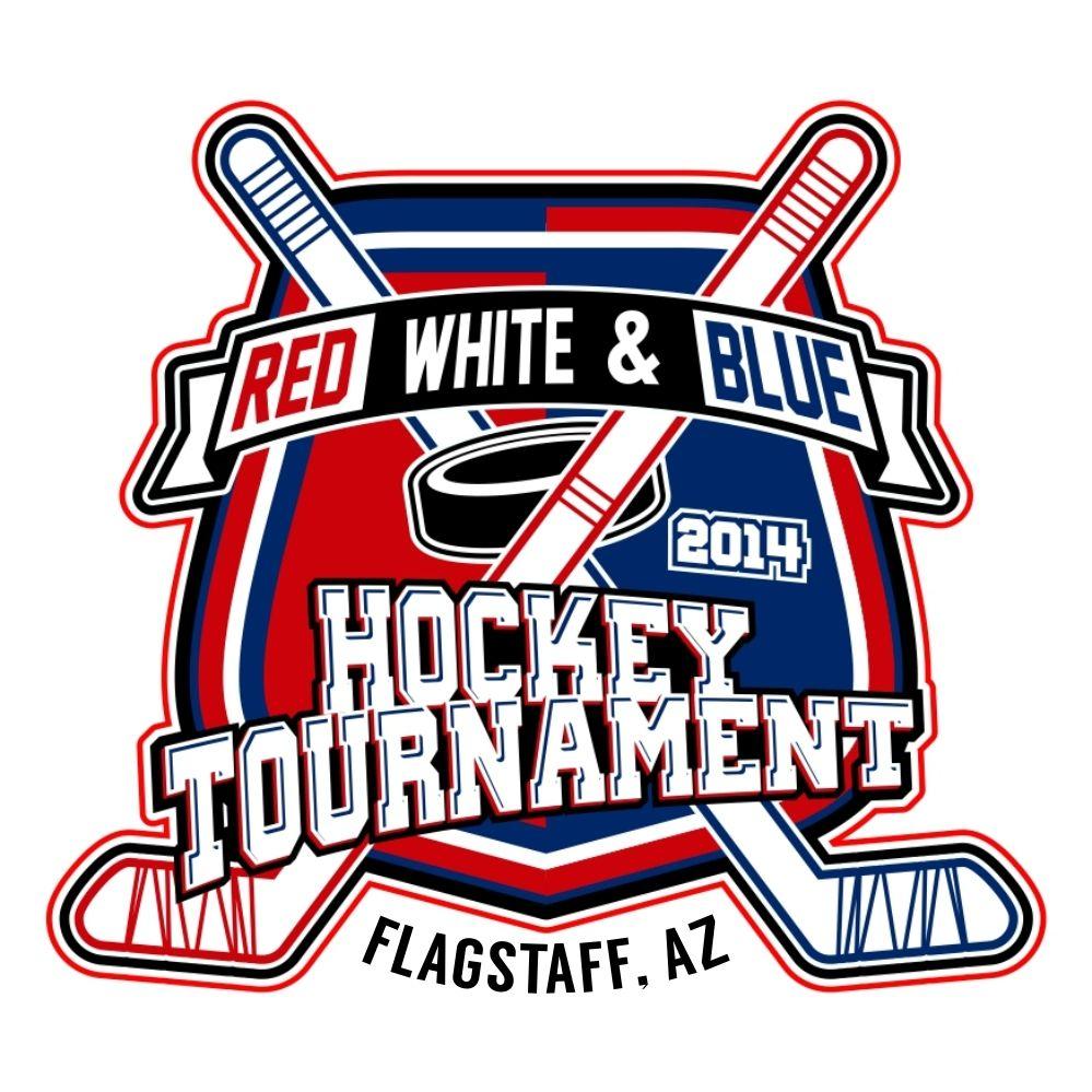 Red White Blue Hockey Logo - Red, White and Blue Hockey Tournament print design - 48HoursLogo.com