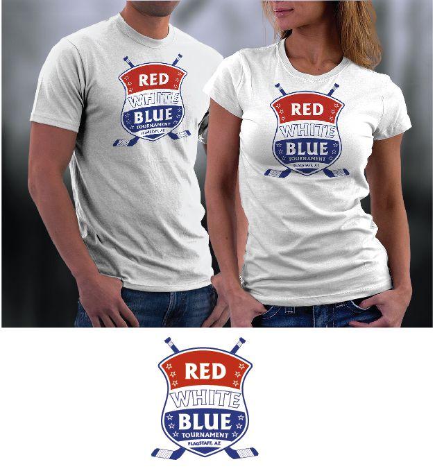 Red White Blue Hockey Logo - Red, White and Blue Hockey Tournament print design - 48HoursLogo.com