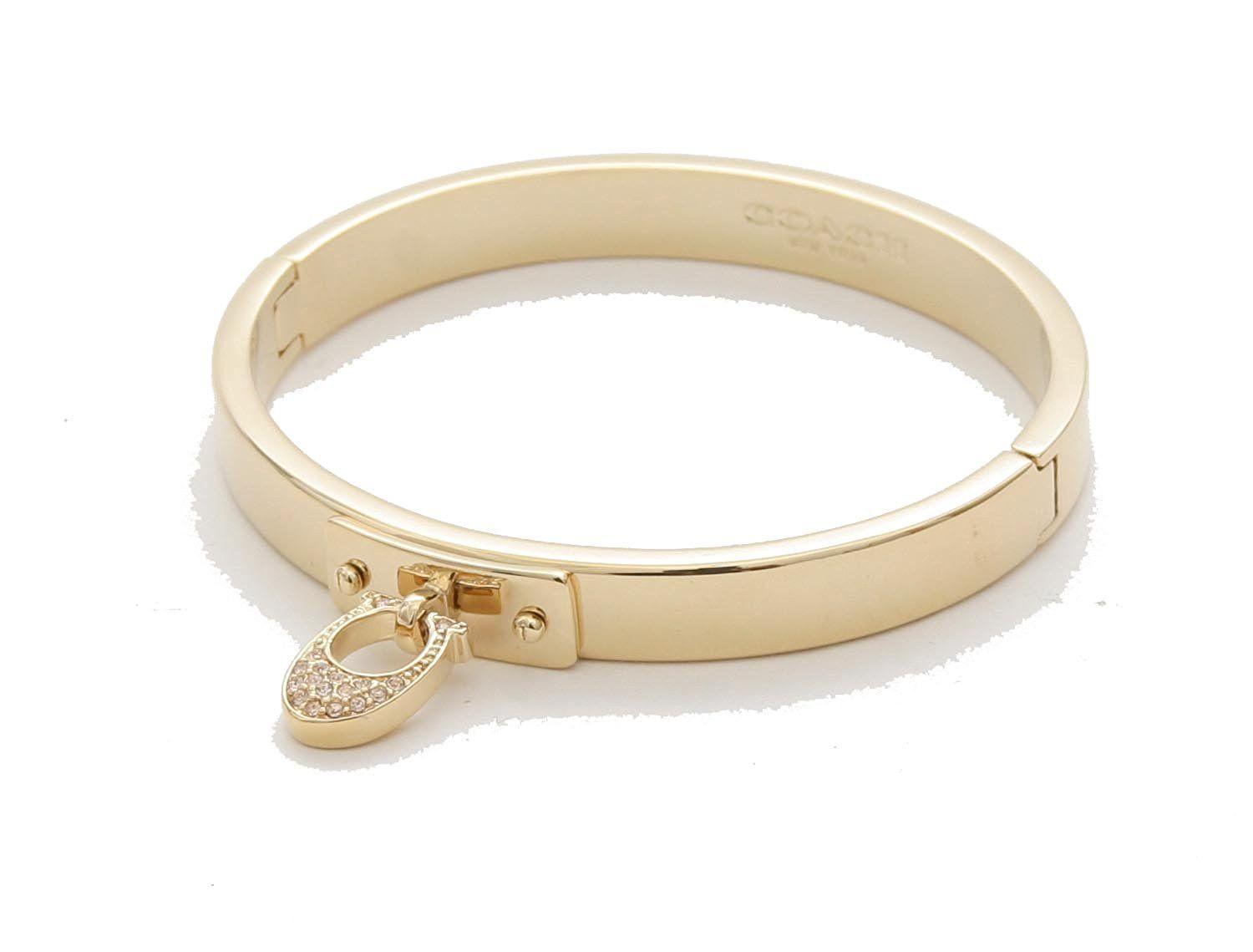 Coach Gold Logo - Spring Outlet COACH Gold Signature paved C logo bangle - GOLD TONE ...