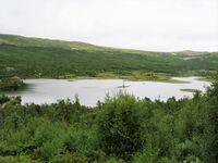 Solheimstøltjønne (971 moh) ligger nær Solheimstulen. Foto: Stig Rune Pedersen