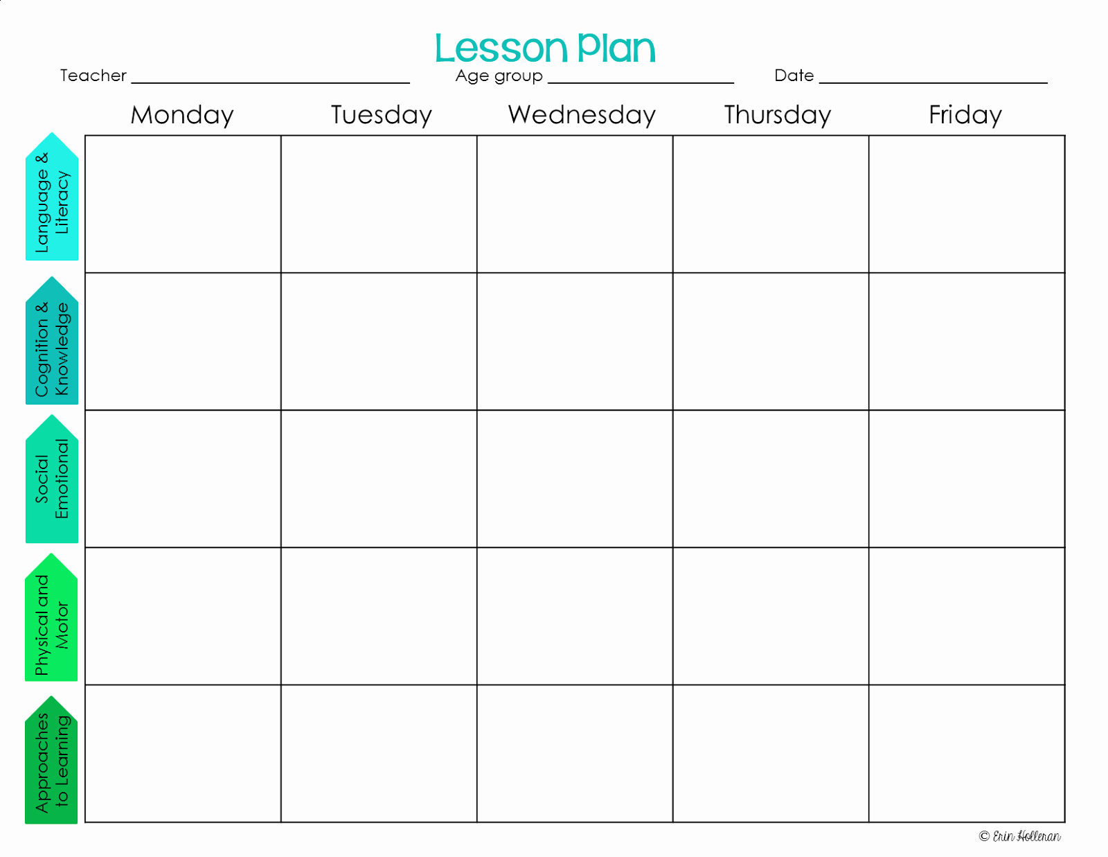 Weekly Lesson Plan Template Free - Free Printable Templates