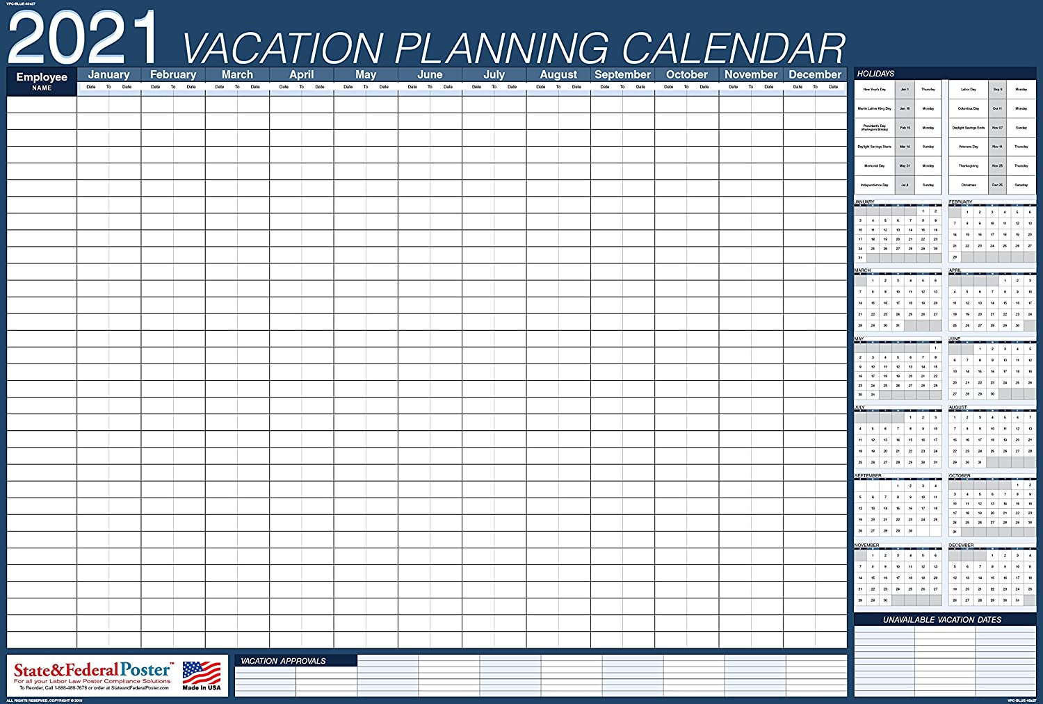 Free Printable 2024 Employee Vacation Calendar - Printable Online