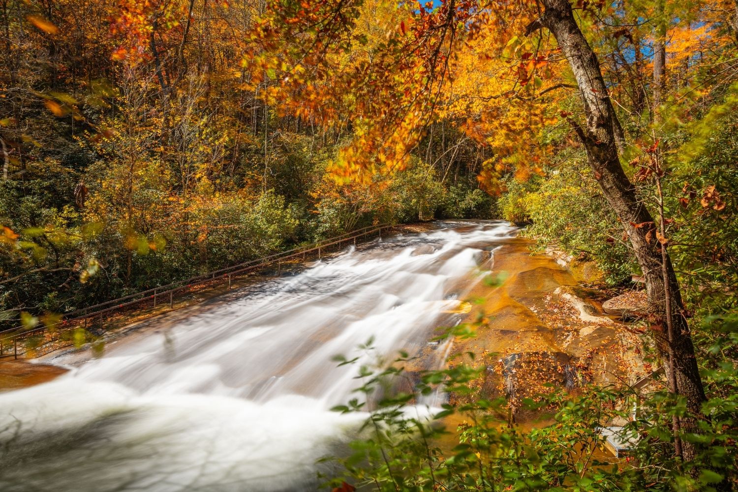 sliding rock falls