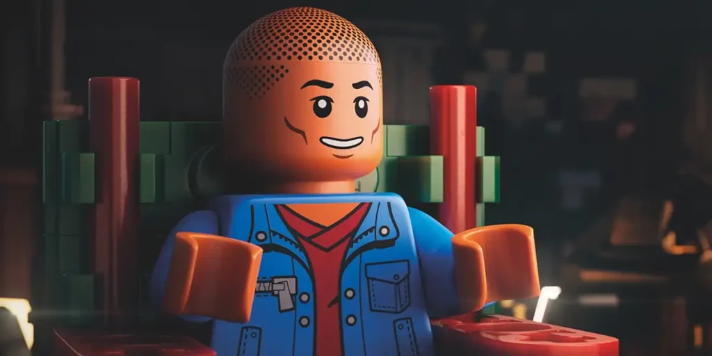 Pharrell Williams as a lego piece in the 2024 film Piece by Piece