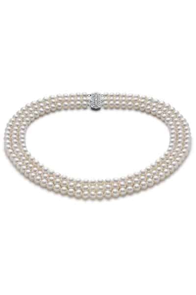 Triple-Strand Freshwater Cultured Pearl Strand Necklace