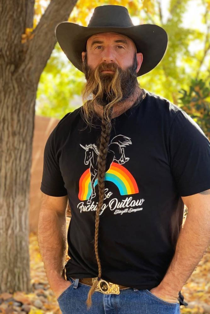 Long Braided Beard With Long Mustache #beard #braids #braidedbeard