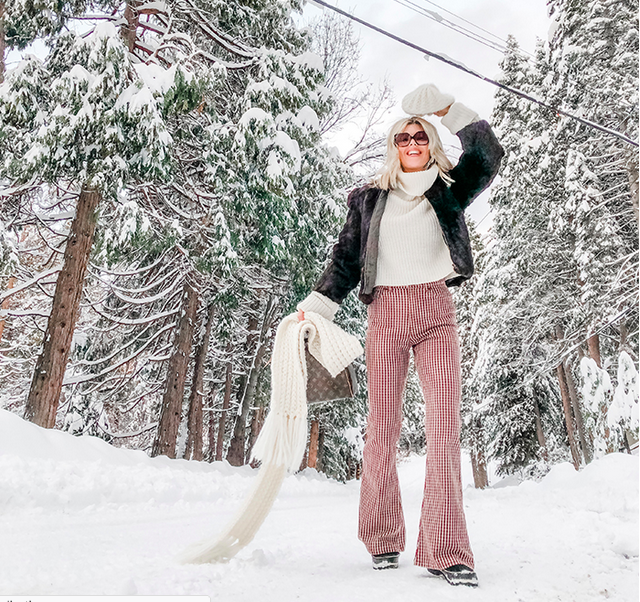 70s look, winter style, lake arrowhead, snow day, winter, snow outfits, life in lake arrowhead