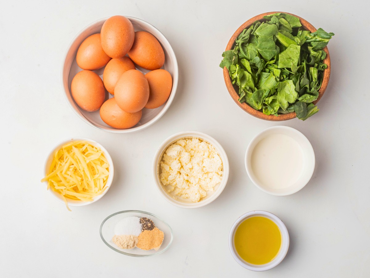 ingredients needed to make spinach frittata