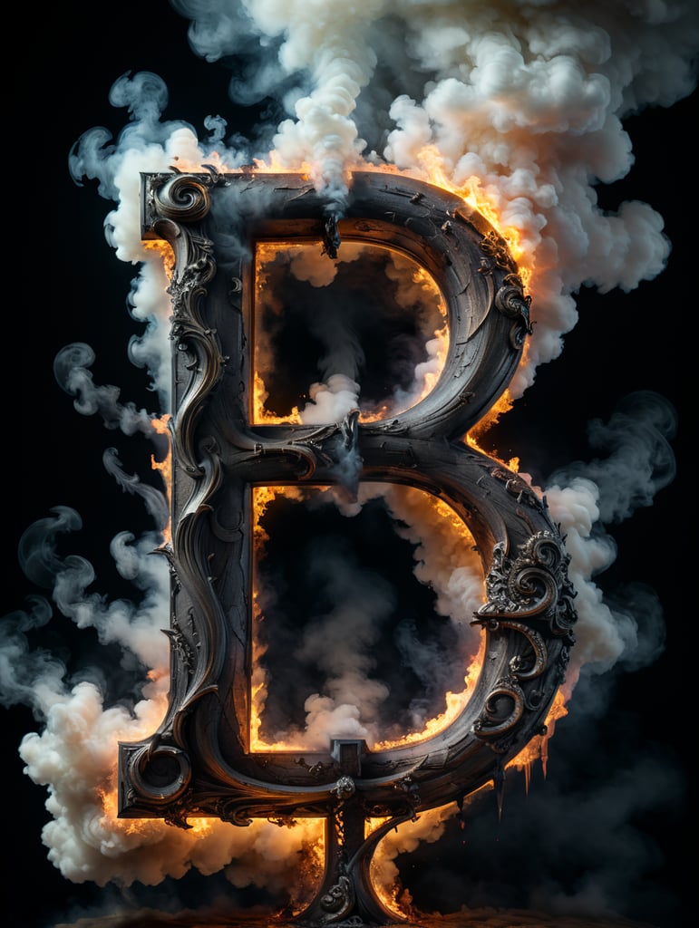 Premium Free ai Images | letter made from smoke smokey letter