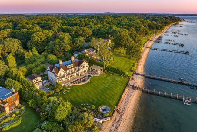 A Waterfront Dream: Luxurious Estate Nestled in North Haven Manor, Offered for $23.95 Million