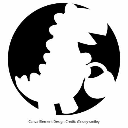 free pumpkin carving template dinosaur trick-or-treating