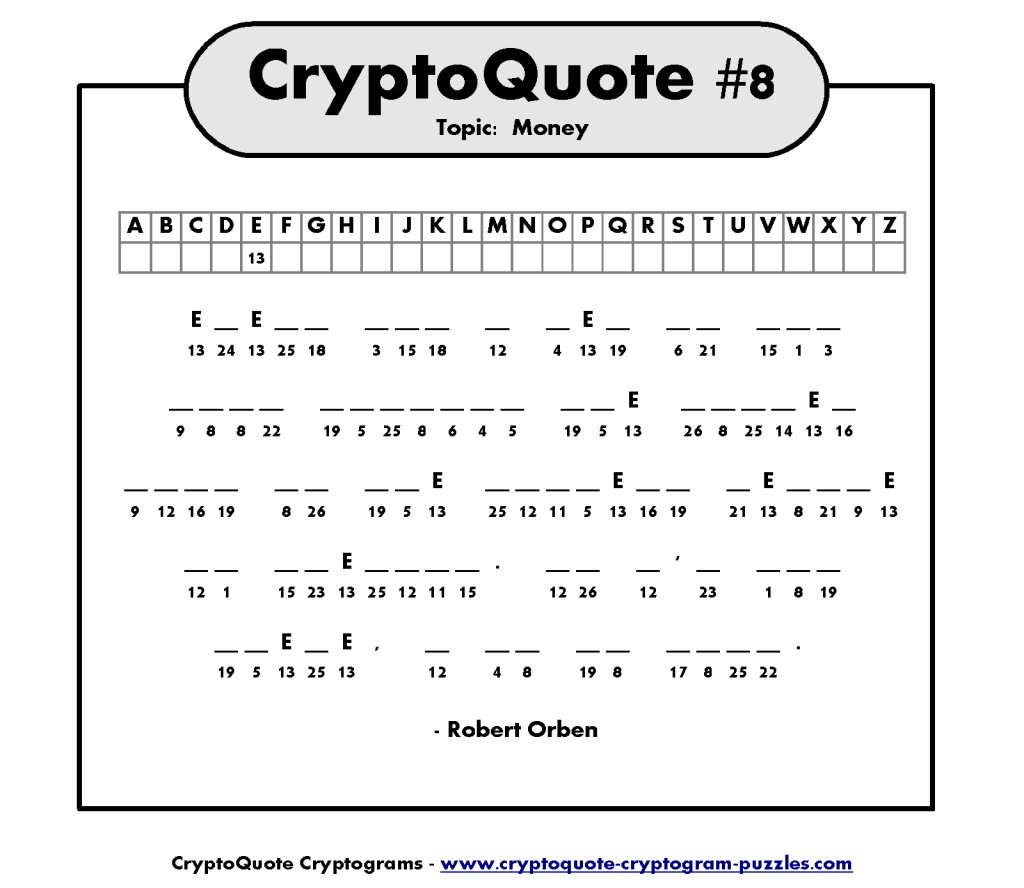 Printable Cryptograms - Printable Word Searches