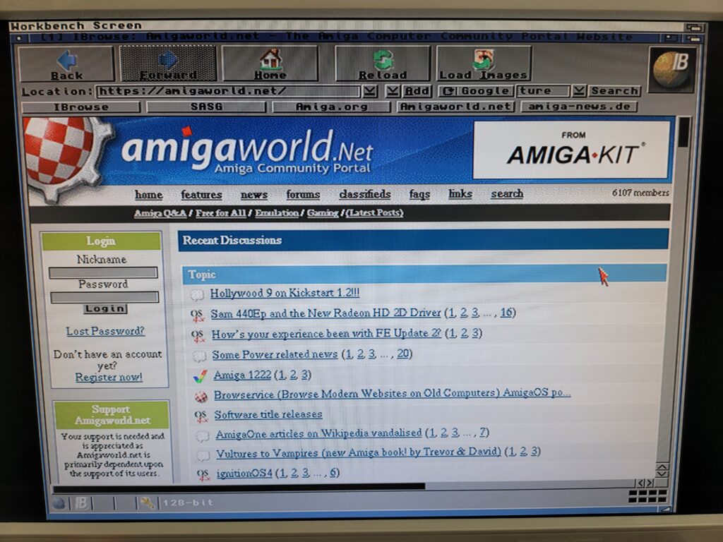 Amiga Web Browser