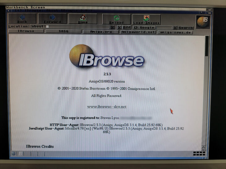 Amiga Web Browser