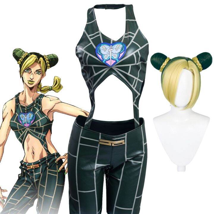 Clemmiepn Jolyne Cujoh Costume Anime JoJo's Bizarre Adventure Pants Wig ...