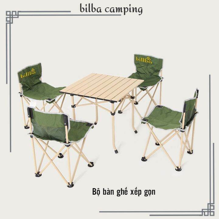 Bộ Bàn Ghế Xếp Gọn Du Lịch Dã Ngoại Cắm Trại. Bộ Gồm 1 Bàn 4 Ghế Gắp Gọn  Camping Ngoài Trời - Billba Camping | Lazada.Vn