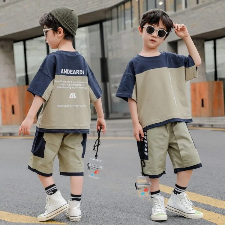 OVER Children's Fashion 2PCS（Tops+Shorts）High Quality Korean Shorts for kids  boys casual clothes 3 to 4 to 5 to 6 to 7 to 8 to 9 to 10 to 11 to 12 year